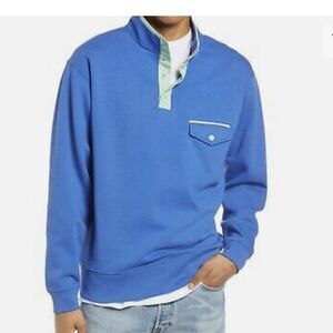 Bp. Unisex Utility Organic Cotton Blend Fleece Pullover in Blue Sz L